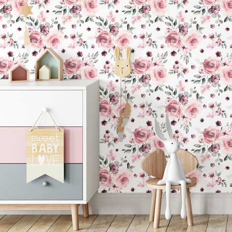 Papier peint Enfants - Roses - 1 LÉ = 50 cm x 260 cm (1/5)