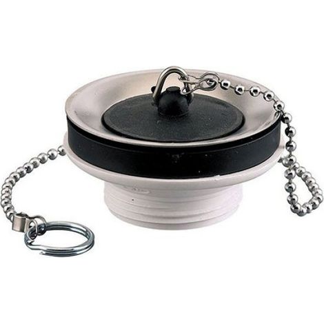 Bonde de Lavabo - Rousseau - Plastique - Noir mat - Laiton - A bouchon (1/2)