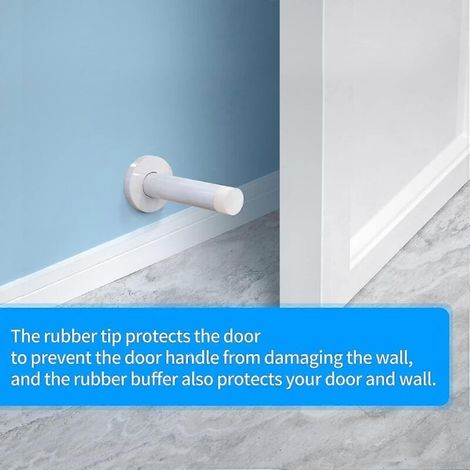 BEBUSINGOTO Butoir de porte de 3,5 pouces, 3 pièces, butoir de porte mural en acier inoxydable pour la protection (1/4)