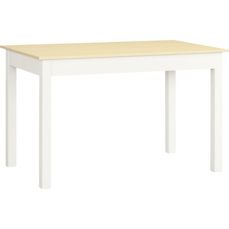 Moderner, zweifarbiger Designer-Esstisch mit großer Holzplatte, bietet Platz für 4-6 Personen, Maße: 119 x 70 x 75 cm (L x B x H).