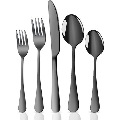 Couverts En Acier Inoxydable - Service De Table 5 Pièces - Pour Maison Et Restaurant - Lot De 1 Set (1/5)