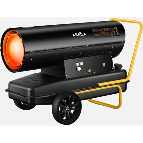 Fabrilamp Cañón Calefactor Gasoleo ALPINE 80kW Negro/Amarillo – Depósito 68L, Caudal 2870 m³/h, Control Temperatura y Protección de Seguridad – 73x127x59 cm