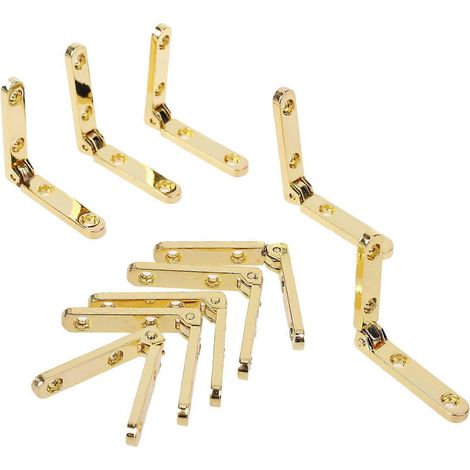 Lot de 10 petites charnières en alliage de zinc de haute qualité, quincaillerie pour meubles, accessoires pour coffrets cadeaux à vin, noir/or (1/4)