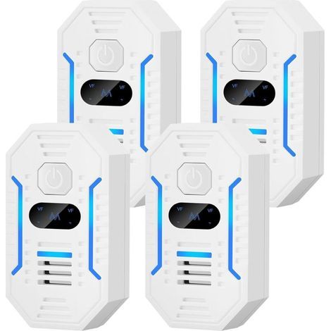 Lot de 4 répulsifs anti-moustiques à ultrasons, couvrant une surface de 120 mètres carrés - fonctionnement silencieux (1/5)