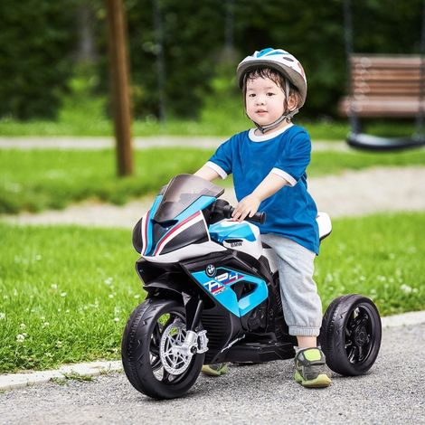 Moto eléctrica infantil azul 82,5 x 42 x 54 cm con faro, 3 modos de música OKMYHOME (1/5)