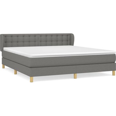 Maison Exclusive - Giroletto a Molle con Materasso Grigio Scuro 180x200 cm Tessuto