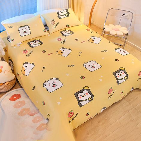 Drap-housse double, une seule pièce, pour usage domestique, dortoir étudiant, polaire brossée, petit carré, 2,02,3m. (1/5)