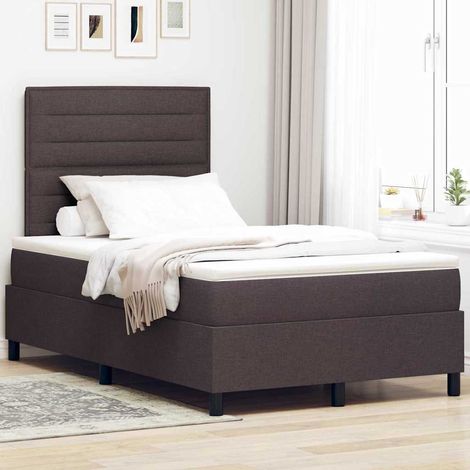 Boxspringbett mit Matratze Dunkelbraun 120 x 200 cm Stoff (1/5)