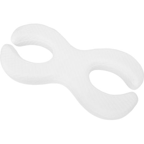 Oreiller facial pour dormeurs latéraux, en mousse à mémoire de forme, avec 2 trous, doux et lavable, pour piercing d'oreille, pour un sommeil profond, blanc, 6 cm / 2,36 po (1/5)