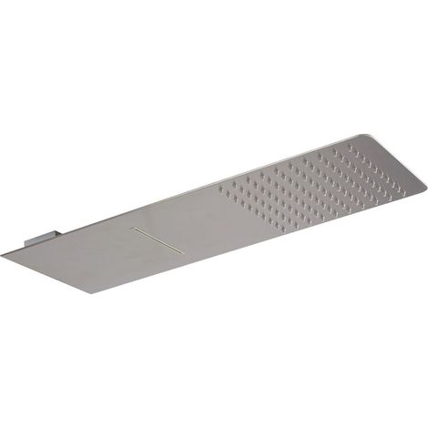 Milano Hunston 200mm x 500mm Fixed Rainfall Shower Head with Waterblade Function - Brushed Nickel (1/2)