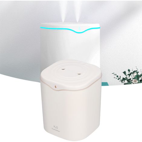 2-Liter-Ultraschall-Luftbefeuchter mit Doppelsprühfunktion, Aromatherapie-Diffusor, Mini, leise, USB-Anschluss, Weiß, für Zuhause, Büro, Schlafzimmer (1/5)