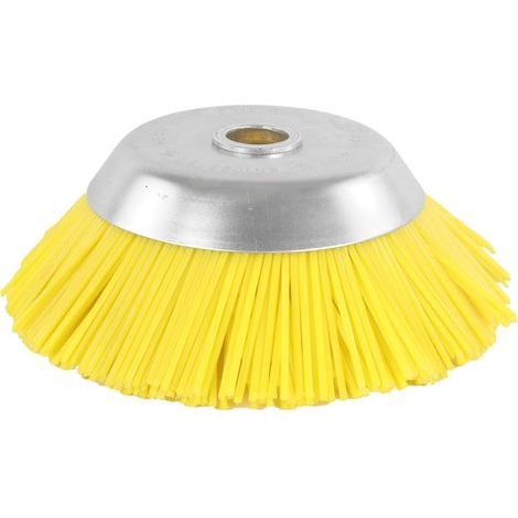 Tête Brosse débroussailleuse Universelle. Brosse Désherbage Gazon mauvaises herbes en nylon 200 x 25,4 mm Jaune (1/5)