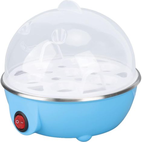 Cocedor de Huevos, 350W Capacidad de 7 Huevos Apagado Automático Anti Quema en Seco Diseño en Forma de Pollo. Cocción Rápida de Huevos Acero Inoxidable Cazador Furtivo de Huevos(Azul UE) (1/5)