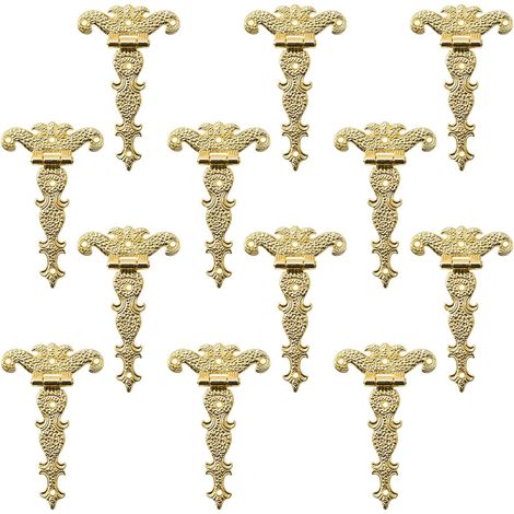 Charnière en T en alliage de zinc avec vis, 11,3 cm x 6,9 cm, dorée, lot de 12 (1/5)
