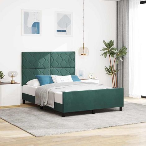 Boxspringbett mit Kopfteil Dunkelgrün 140 x 200 cm Samt (1/5)
