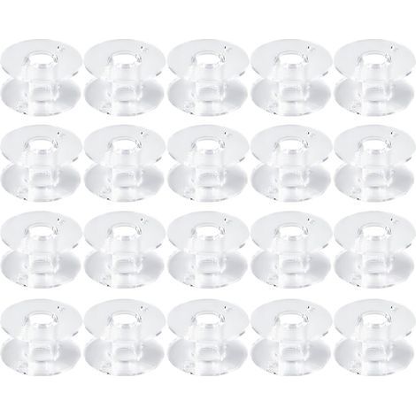 20 pièces Canette machine à coudre Bobines,pour Singer Brother Bermina Pfaff Janome Toyota Elna Chanteur,Transparent et Universel,Kunststoff Nähmaschine Spulen Zubehör Unterfadenspulen (1/5)