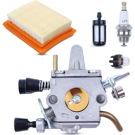 Kit de carburateur pour Stihl FS120 FS200 FS250 FS300 FS350 Tondeuse, carburettor FS120 avec filtre à air, bougie L7T/BPMR7A, filtre à essence, poires d'amorçage (1/5)