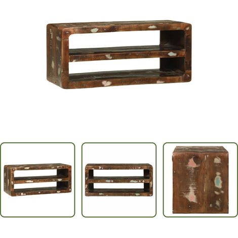 Rangement salon - Meuble TV 80 x 32 x 36 cm Bois massif de récupération (1/5)