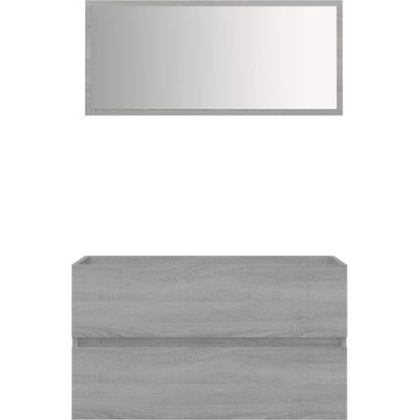 Ensemble de meubles de salle de bain 2 pcs Sonoma gris (1/5)