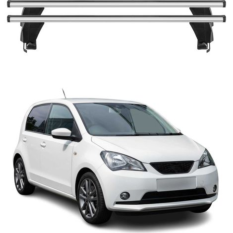 OMAC Dachträger Querträger Alu für Seat Mii 2011-2021 – Abschließbar – T-Nut – City-Crash-getestet – Max. 50 kg Silber (1/5)