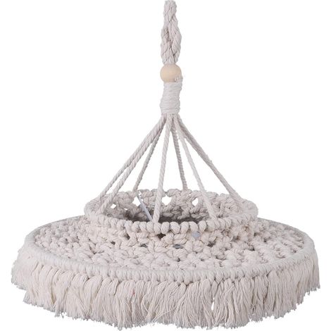 Macrame Boho Hanging Lamp Shade Pendant Light Cover Modern Office Bedroom Living Room Nursery Bohemian Decor (1/5)