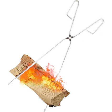 Pince à charbon en acier inoxydable 304, pince ciseaux de camping extra longue de 55 cm avec poignée anti-brûlure extensible de 55 cm. (1/5)