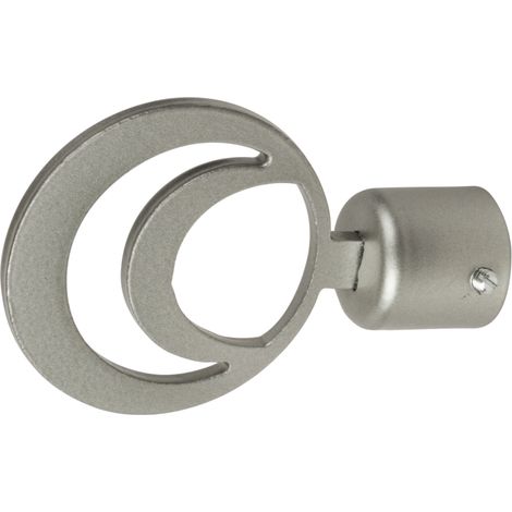2 pomoli nichel a cerchio terminale per tubo tende diametro 20 mm