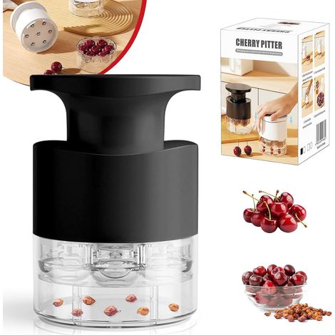 Dénoyauteur cerises 2025 7 trous poussoir gadget cuisine olives dattes raisins transparent (1/5)