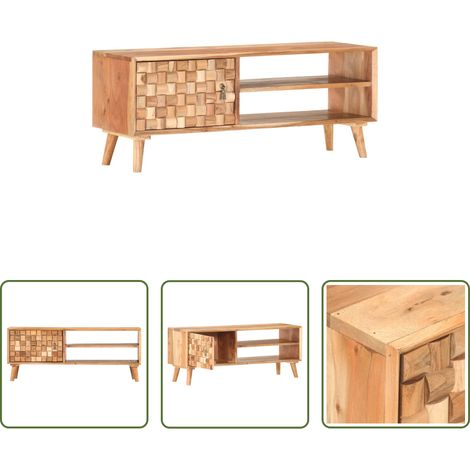 vidaXL Mueble para TV de madera maciza de acacia 100x30x40 cm (1/5)