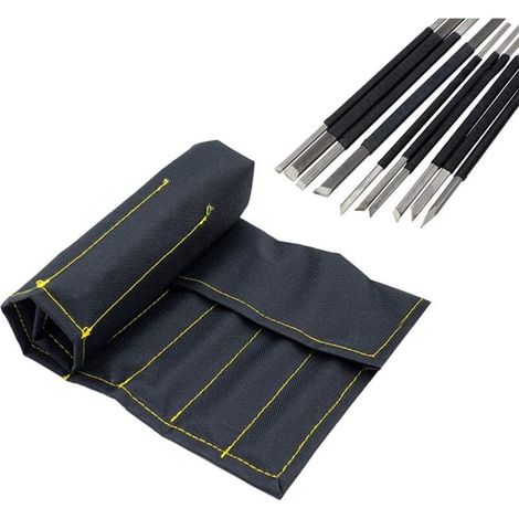 10PCS Outil de Sculpture sur Pierre Ligne Noire en Acier au Carbone Haute Ensemble de l'outil de Gravure (1/4)