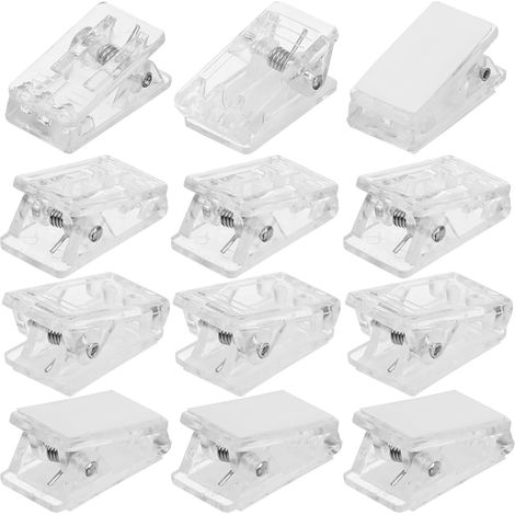 Lot de 30 pinces à cartes visite transparentes autocollantes