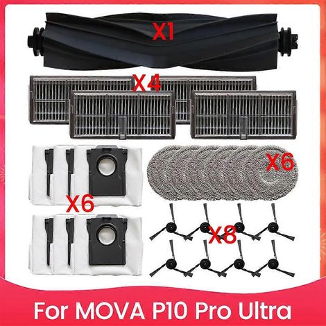 Filtre pour aspirateur brosse pour aspirateur Filtre de brosse pour aspirateur filtre pour aspirateur P10 Pro pour Ultra Robot Aspirateur Main Brosse Dust Bags Filtres – Serpillière Cloths Kit (1/5)