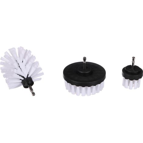 Set mit 3 weichen Reinigungsbürsten für Bohrmaschinen, Bohrer, Felgen, Unterbodenreinigung, Motorreinigung, Haushaltsgebrauch, Universalbürste, weiß.