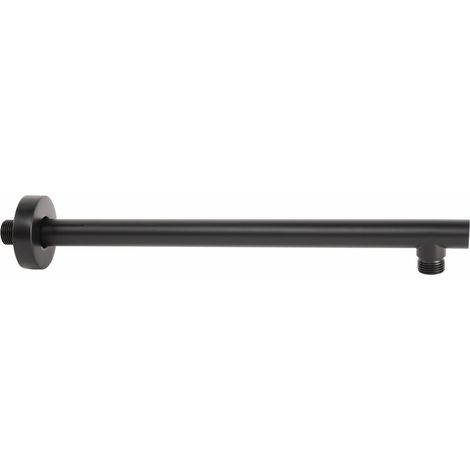 Bras de douche rond de 35 cm de long, noir mat