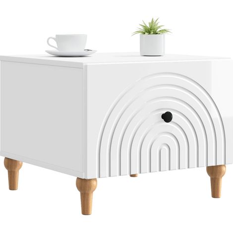 Maison Exclusive - Couchtisch Hochglanz Weiß 49 x 50 x 40 cm Holz