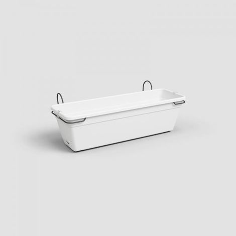 Kit Fioriera Venezia con riserva d'acqua - 10 L - 49 x 19,5 x 16,6 cm - Bianco (1/4)