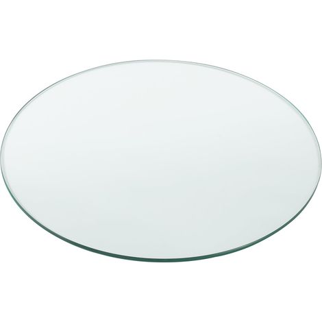 Piano tavolo in vetro ESG diametro 80 cm trasparente 030008119