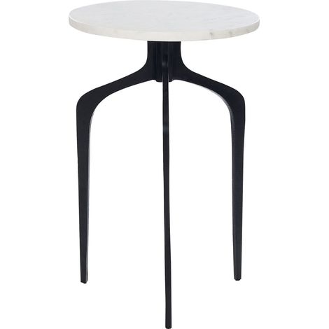 Beistelltisch TIHOI Marmor Schwarz / Weiß