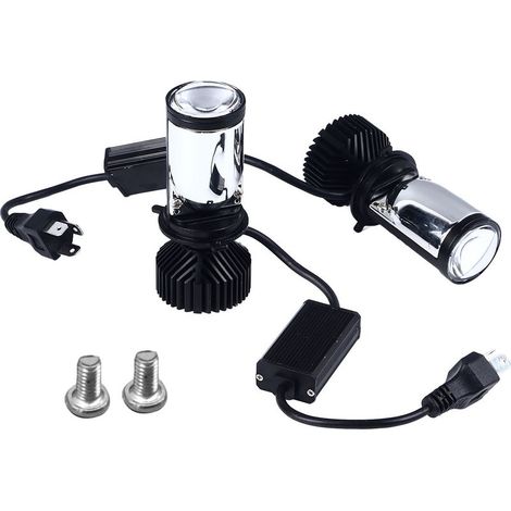 2 lentilles de phare de projecteur LED, 35 W, faisceau haut/bas intégré, objectif fisheye, 8000 lm, pour voiture (1/5)