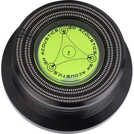Stabilisateur de disque vinyle LP avec niveau à bulle 50/60 Hz et détection de vitesse (noir) (1/5)