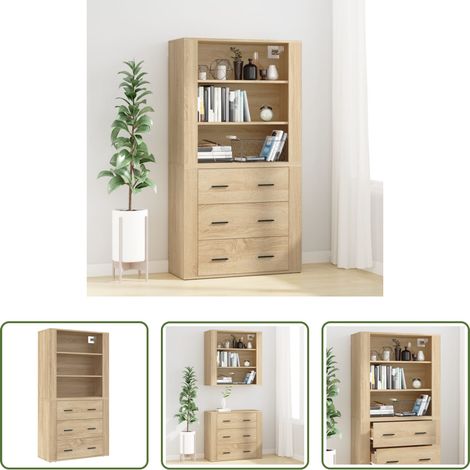 vidaXL Buffet en bois - Buffet haut Chêne sonoma Bois d'ingénierie (1/5)