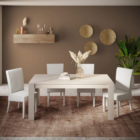 Table de salle à manger extensible coloris cachemire Rosine (1/3)