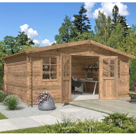Abri de jardin de 17,62m² en épicea brun - KABRELL