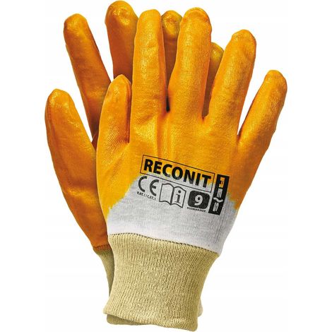 Guantes de trabajo / Naranja / Talla: 10 - XL / RECONIT-Y10 - 100 unidades.