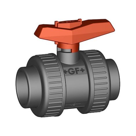 GF Kugelhahn 375 PVC-U/EPDM d 75 Muffe plus Einlegeteile IG