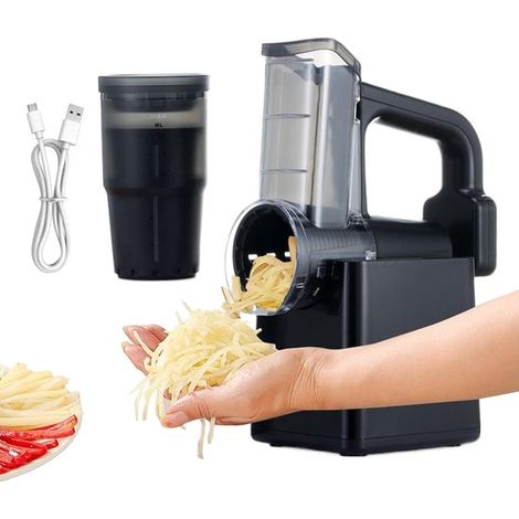 Cortador de verduras eléctrico – Rallador de queso recargable, picador automático de alimentos con cortador de verduras multifuncional. (1/5)