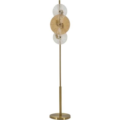 Lampadaire Mauro Ferretti Osaka doré 30 cm métal verre (1/4)