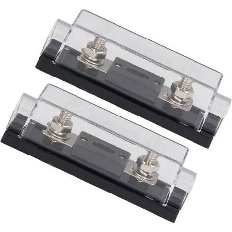 HOXILEELEO - portafusibili, lotto di 2 porta-fusibili 200 A 48 V con 4 terminali e 4 tubi termoretrattili, per auto, camion, camper, barca (1/5)