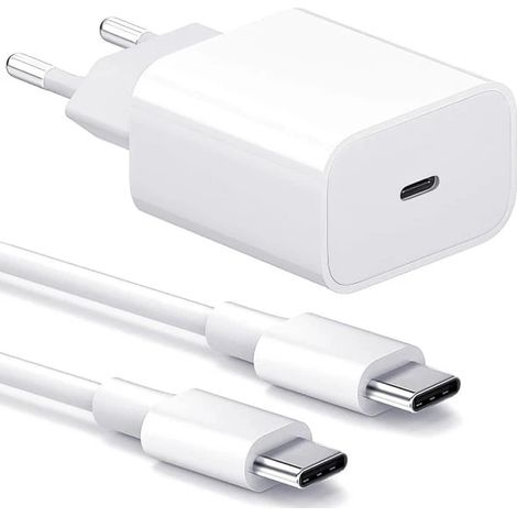 Chargeur rapide Samsung 20 W avec câble USB-C de 1 m – Prise blanche pour téléphones et tablettes, lot de 1 (20 W blanc) (1/5)