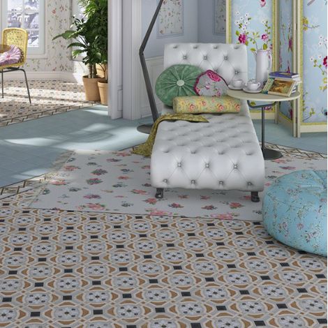 Aelle - Carrelage sol / mur octogonal motif 20x20 cm VODEVIL OCTOGONO ZIMER - Vendu par boîte de 0,96 m² (1/5)